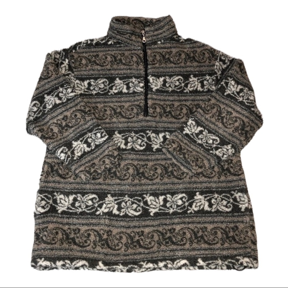Vintage WOOLRICH Womens 1/4 Zip Thick Sherpa Mock Neck Pullover Sweater Sz M